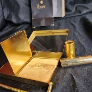 Vintage Volupté brass vanity makeup case makeup compact